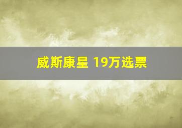 威斯康星 19万选票